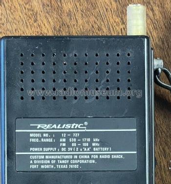 Realistic Pocket Radio 12-727; Radio Shack Tandy, (ID = 2904895) Radio