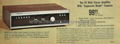 SA-500 Cat. No.= 31-1975; Radio Shack Tandy, (ID = 2727653) Ampl/Mixer