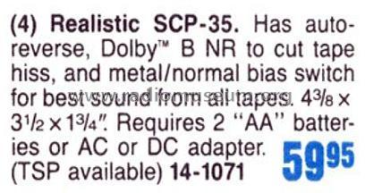 Realistic SCP-35 14-1071; Radio Shack Tandy, (ID = 1769781) R-Player