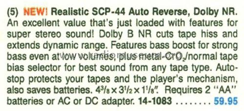 Realistic SCP-44 14-1083; Radio Shack Tandy, (ID = 1778434) R-Player