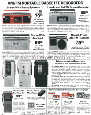 Realistic AM/FM Stereo Cassette SCR-14 14-784; Radio Shack Tandy, (ID = 1346842) Radio