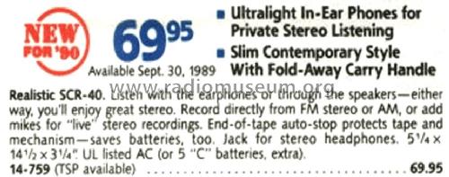 Realistic SCR-40 14-759; Radio Shack Tandy, (ID = 1750924) Radio