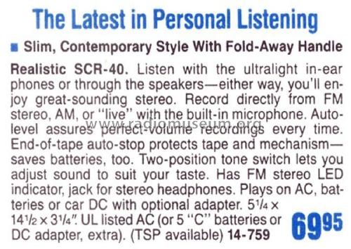 Realistic SCR-40 14-759; Radio Shack Tandy, (ID = 1770835) Radio