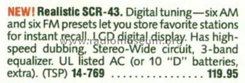 Realistic SCR-43 14-769; Radio Shack Tandy, (ID = 1789397) Radio