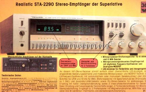 STA-2290 Cat. No.= 31-3009; Radio Shack Tandy, (ID = 2396522) Radio