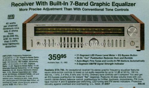 STA-790 Cat. No.= 31-2067; Radio Shack Tandy, (ID = 2719143) Radio