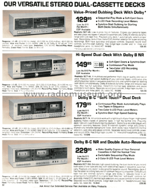 Realistic Stereo Dual-Cassette Deck SCT-45 14-643; Radio Shack Tandy, (ID = 1341860) R-Player