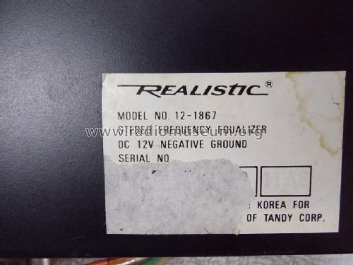 Realistic Stereo Frequency Equalizer 12-1867; Radio Shack Tandy, (ID = 2968713) Ampl/Mixer