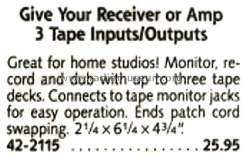 Realistic Tape Control Center 42-2115; Radio Shack Tandy, (ID = 1757111) Misc