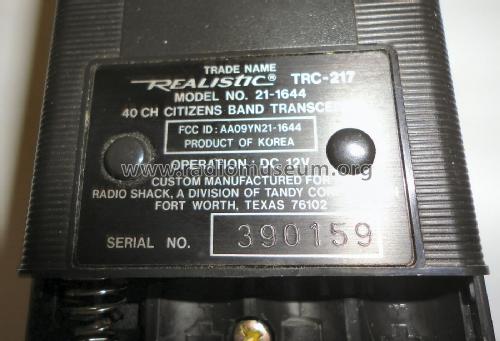 Realistic TRC-217 21-1644; Radio Shack Tandy, (ID = 2616929) Citizen