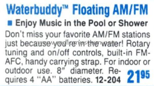 Realistic Waterbuddy Floating Radio 12-204; Radio Shack Tandy, (ID = 1769061) Radio