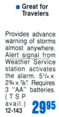 Realistic Weatheradio 12-143; Radio Shack Tandy, (ID = 1764501) Radio