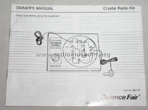 Science Fair Crystal Radio Kit 28-177; Radio Shack Tandy, (ID = 983649) Crystal