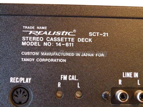 SCT-21 Stereo Cassette Tape Deck 14-611; Radio Shack Tandy, (ID = 2270380) R-Player