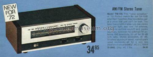 Realistic Solid State AM/FM Stereo Tuner TM-100 Cat. No.= 31-2043; Radio Shack Tandy, (ID = 2727632) Radio