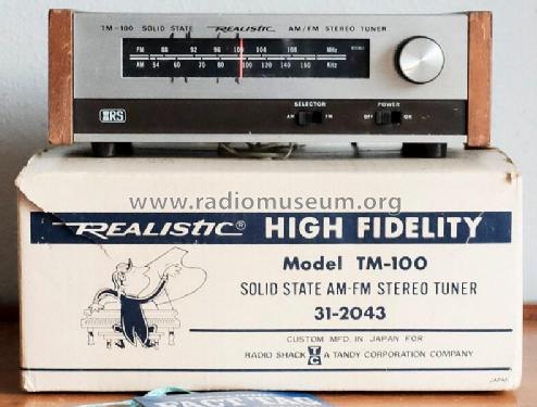 Realistic Solid State AM/FM Stereo Tuner TM-100 Cat. No.= 31-2043; Radio Shack Tandy, (ID = 3012692) Radio