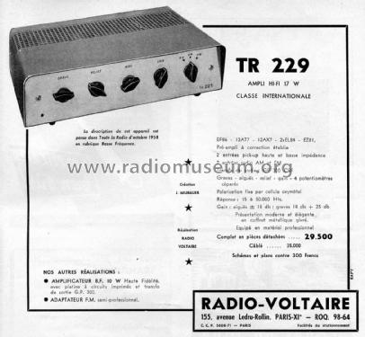 Amplificateur Hi-Fi TR 229; Radio Voltaire; (ID = 2215826) Ampl/Mixer