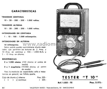 Tester T-10 - Valgifson; Radio Watt Valgifson (ID = 1884843) Equipment