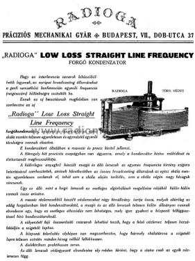 Low Loss Straight Line Frequency ; Radioga Mechanikai (ID = 2342214) Kit