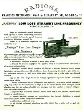 Low Loss Straight Line Frequency ; Radioga Mechanikai (ID = 2680720) Kit