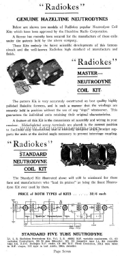 Genuine Hazeltine Neutrodyne Kits ; Radiokes; Sydney (ID = 1791182) Bauteil