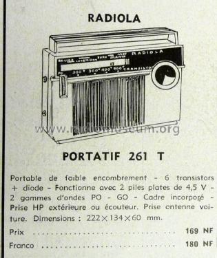 261T; Radiola marque (ID = 2046945) Radio