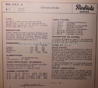 RA453A /25; Radiola marque (ID = 2173493) Radio