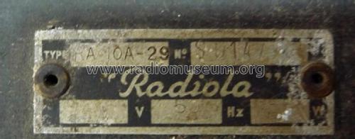 RA10A; Radiola marque (ID = 2993219) Radio