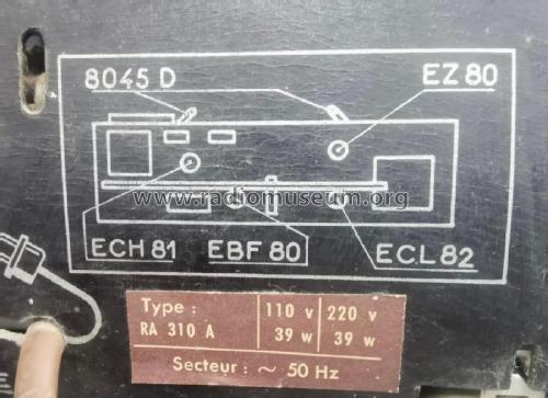 RA310A; Radiola marque (ID = 3005279) Radio