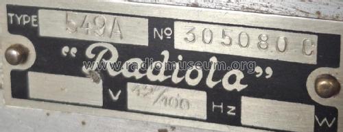 RA549A; Radiola marque (ID = 3142256) Radio