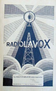 Radiolavox ; Radiola marque (ID = 2130428) Parleur