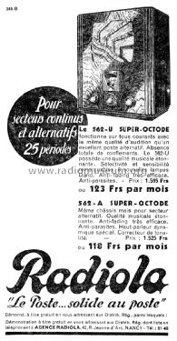 Super-Octode 562U; Radiola marque (ID = 2673162) Radio