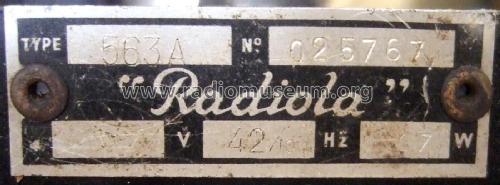 Super Octode RA563A; Radiola marque (ID = 2147698) Radio