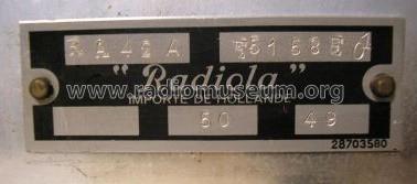 RA42A; Radiola marque (ID = 273031) Radio