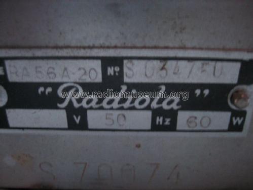 RA56A -20; Radiola marque (ID = 1161306) Radio