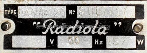 RA67A-20; Radiola marque (ID = 545410) Radio