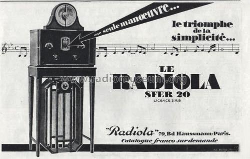 Sfer 20 ; Radiola marque (ID = 701848) Radio