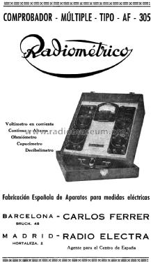 Comprobador AF-305; Radiométrico, Carlos (ID = 1376074) Equipment