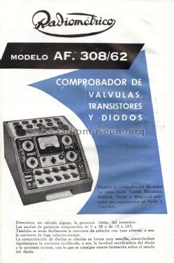 Comprobador de válvulas AF-308/62; Radiométrico, Carlos (ID = 2464574) Equipment