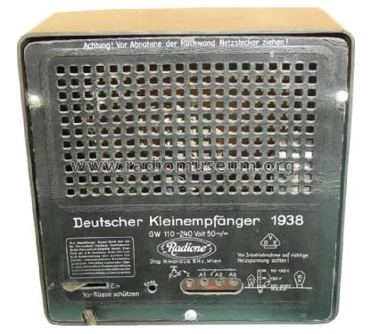 Deutscher Kleinempfänger 1938 DKE 38; Radione RADIO (ID = 1017121) Radio