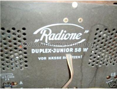 Duplex Junior W 58W; Radione RADIO (ID = 55324) Radio