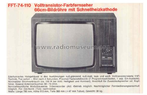 FFT-74-110; Radione RADIO (ID = 888461) Télévision