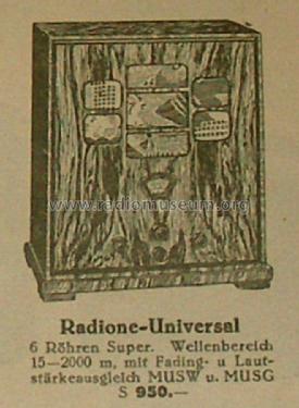 Universal-Super MUSG; Radione RADIO (ID = 1981584) Radio