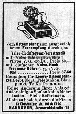 Valvo-Hochfrequenz-Vorsatzgerät V.G. 406 ; Radioröhrenfabrik (ID = 1725972) RF-Ampl.