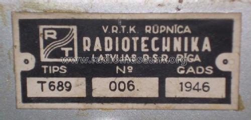 Riga T689; Radiotehnika RT - (ID = 391033) Radio