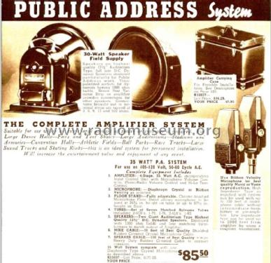 Public Address System 35 Watt 15037; Radolek Co., Chicago (ID = 3160266) Ampl/Mixer