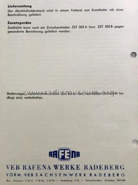 Abschluss-Widerstand AW 742; Rafena Werke (ID = 2391893) Ausrüstung