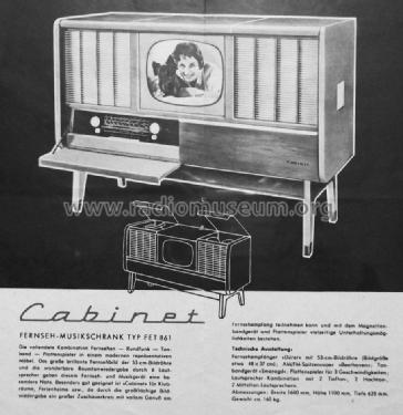 Cabinet FET861A; Rafena Werke (ID = 1081949) TV-Radio