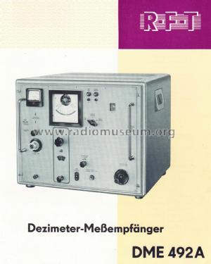 Dezimeter Meßempfänger DME 492 A; Rafena Werke (ID = 3205516) Equipment