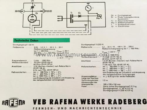 DM-Voltmeter DVM 106A; Rafena Werke (ID = 2500963) Equipment